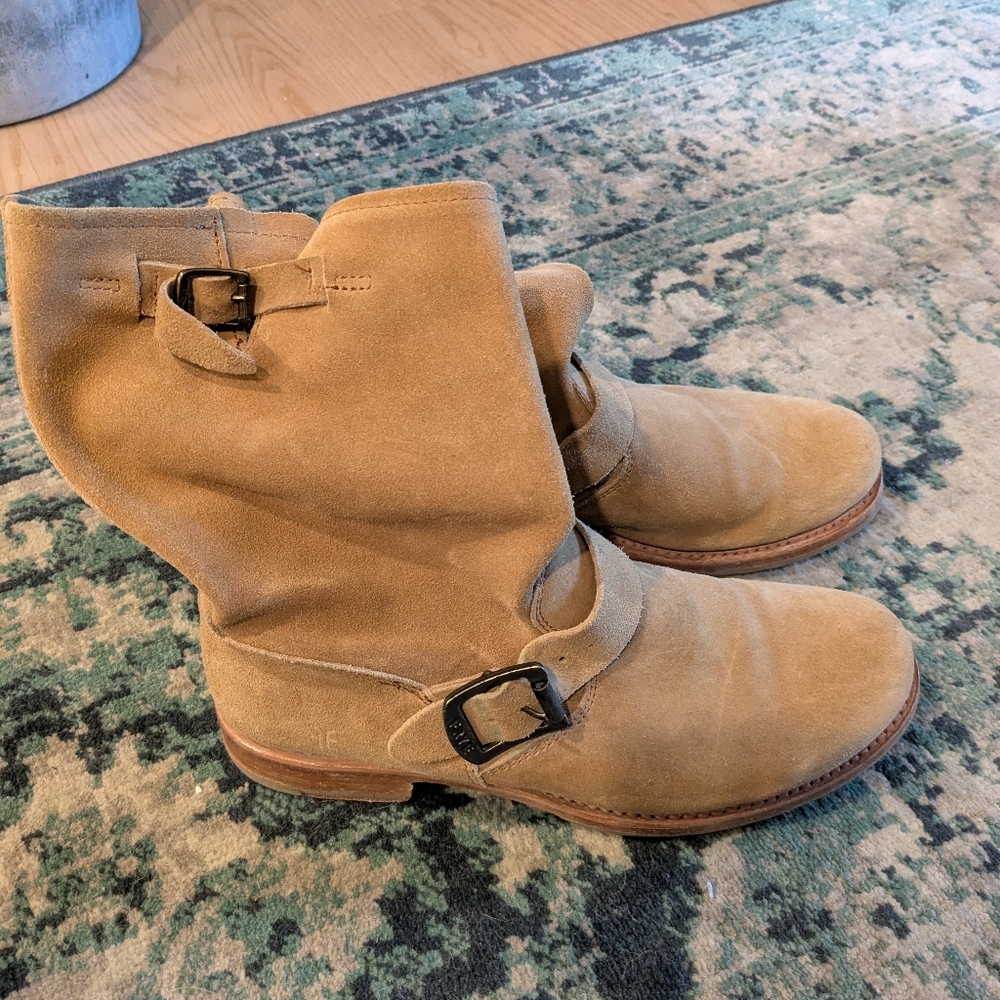 Frye Veronica Suede Moto Boots - Camel 🐪 Sz 8 - Picture 2 of 13